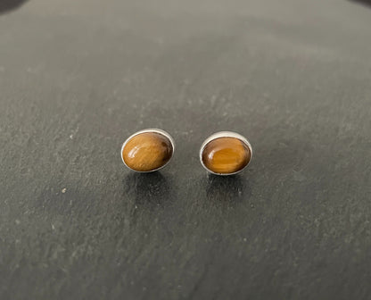 Tiger's Eye Oval Studs image 0
