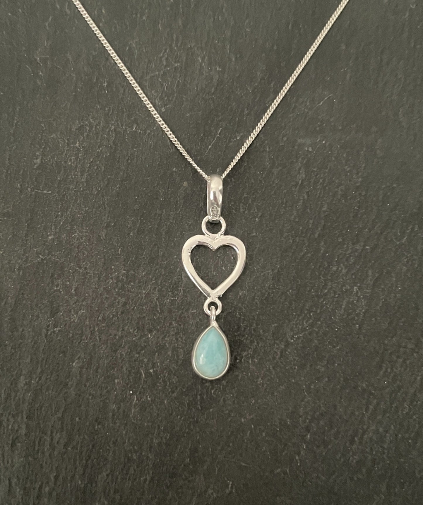 Larimar and Silver Pendant image 0