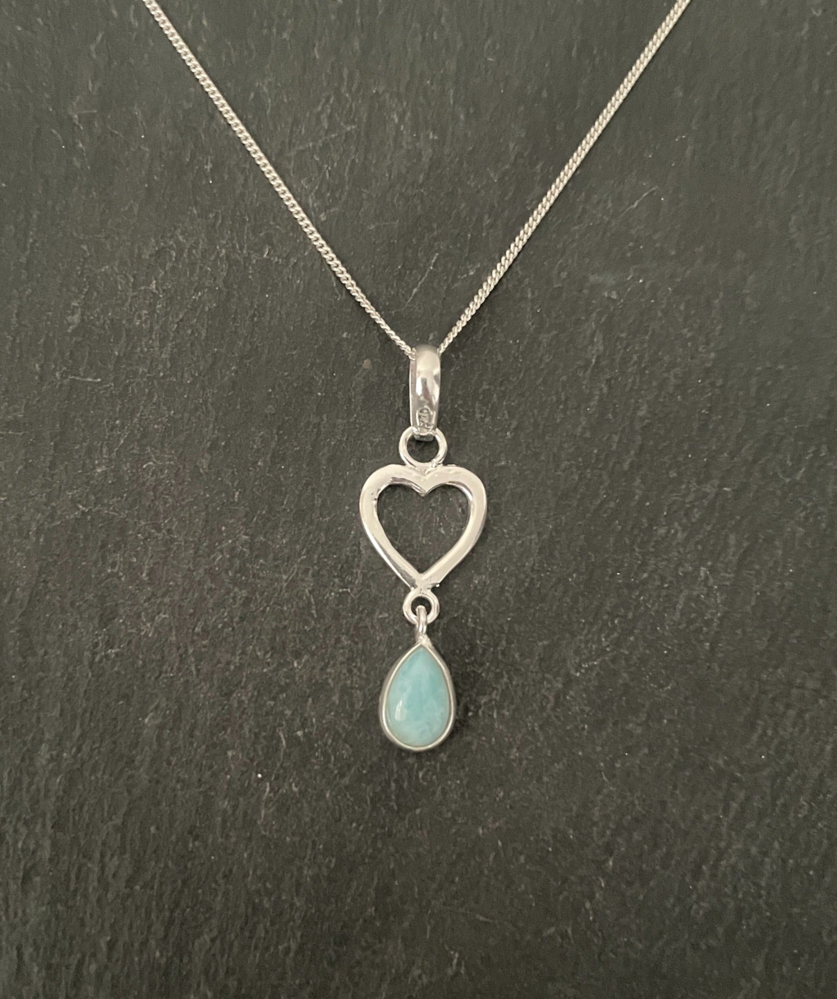 Larimar and Silver Pendant image 0