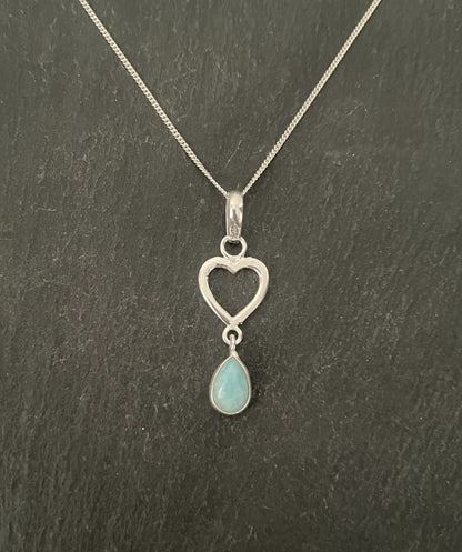 Larimar and Silver Pendant image 0