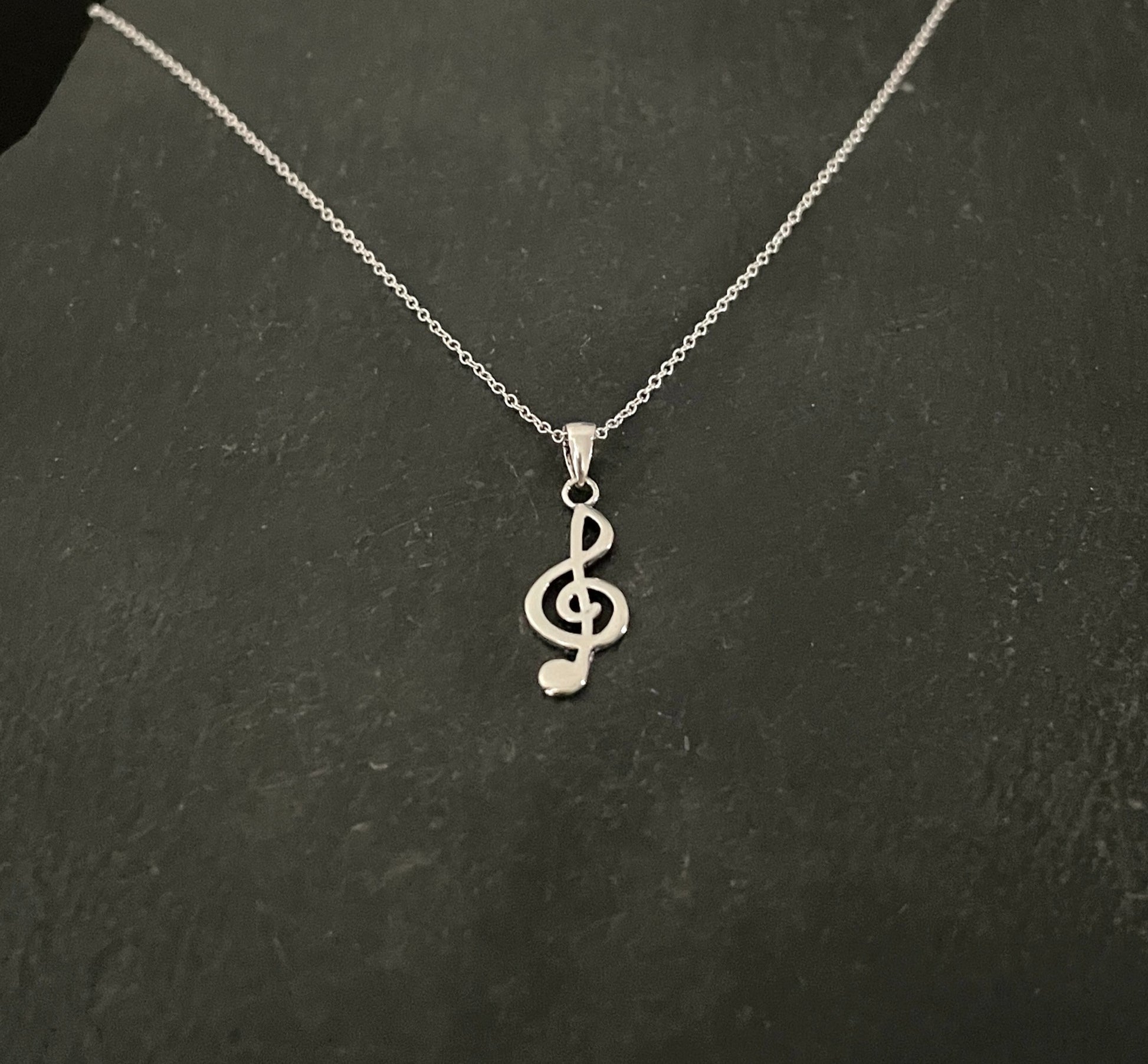 Silver Music Note Pendant image 1
