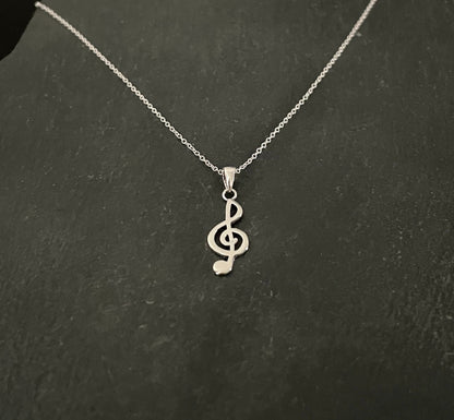 Silver Music Note Pendant image 1