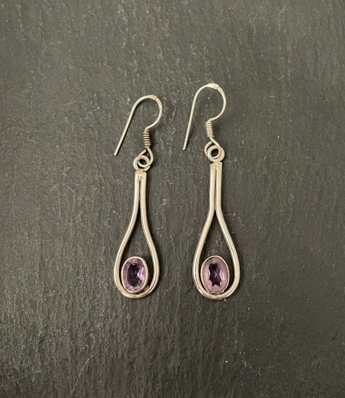 Amethyst and Silver Earrings image 0