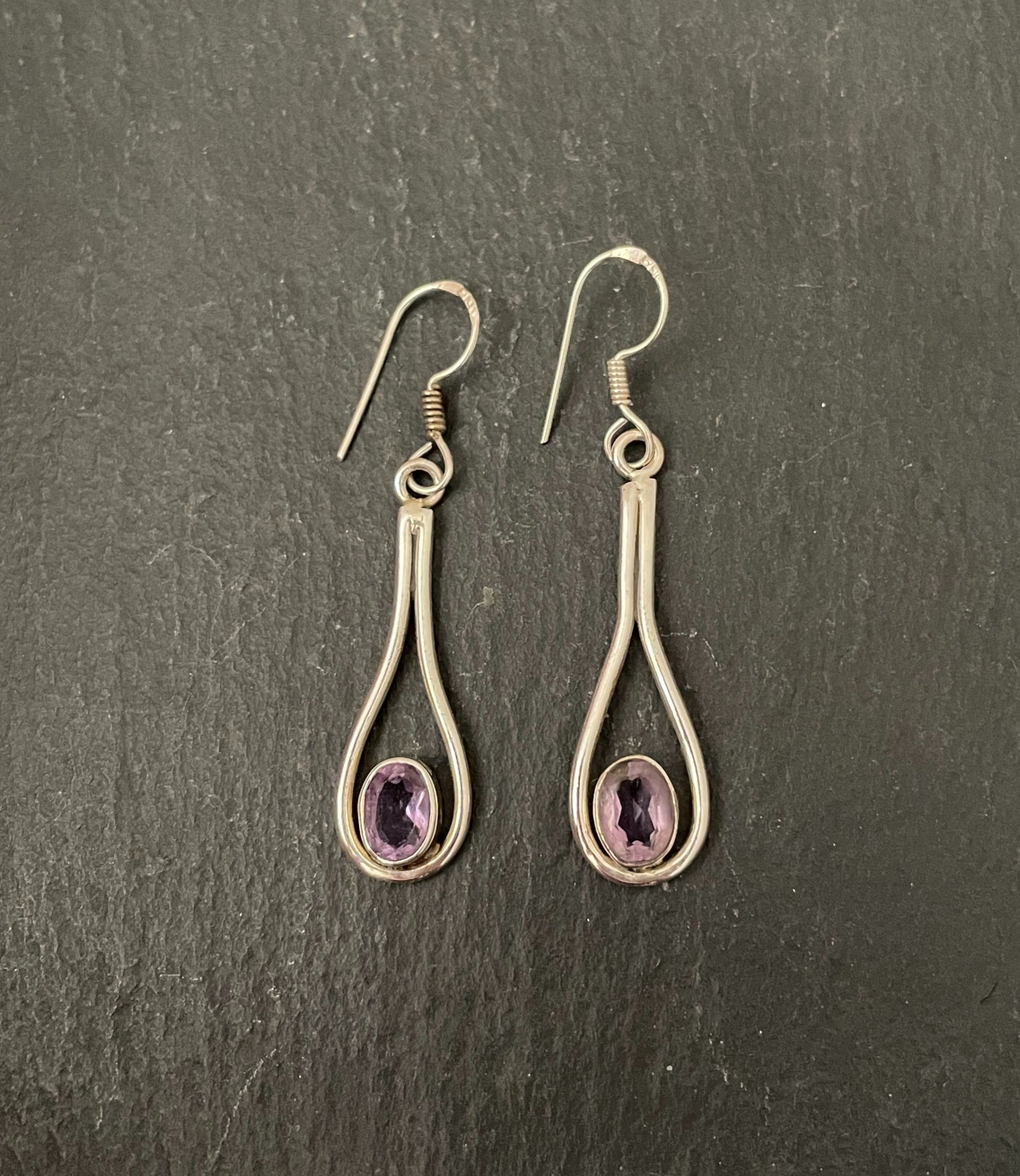 Amethyst and Silver Earrings image 0