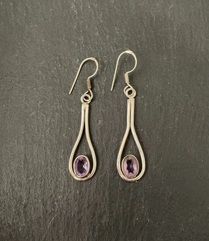 Amethyst and Silver Earrings image 0