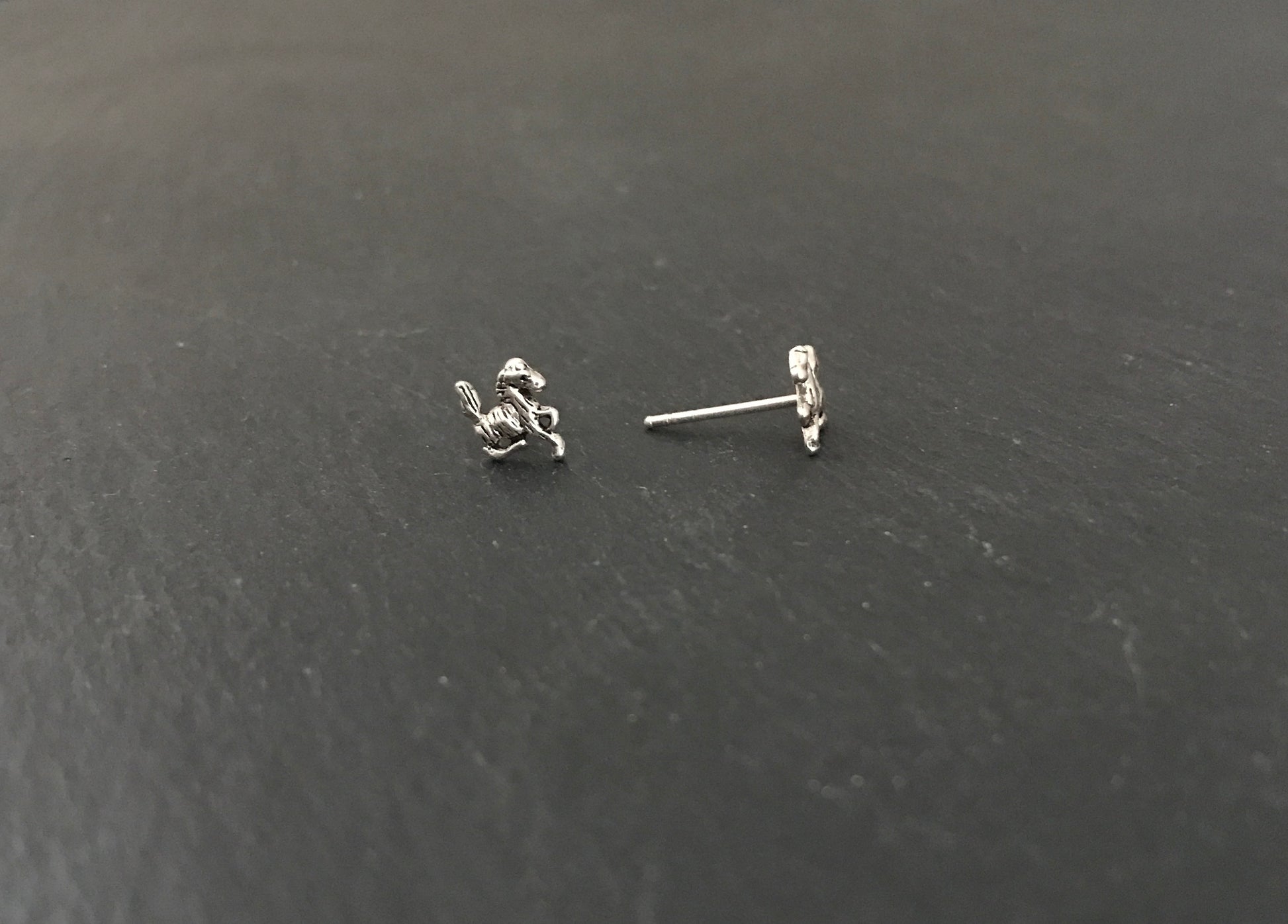 Silver Horse Stud Earrings image 1