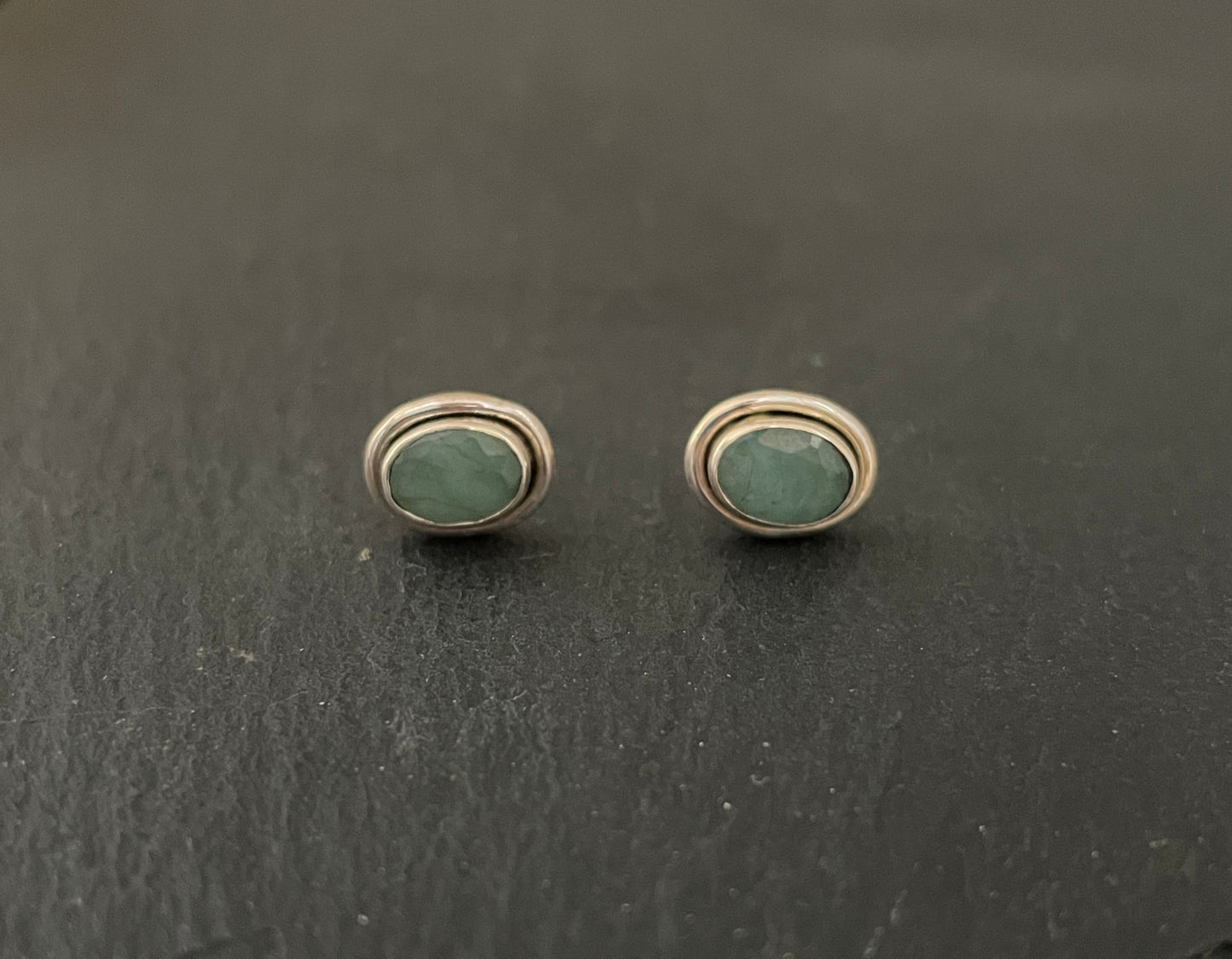 Emerald Oval Stud Earrings image 0