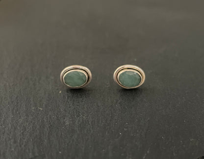 Emerald Oval Stud Earrings image 0