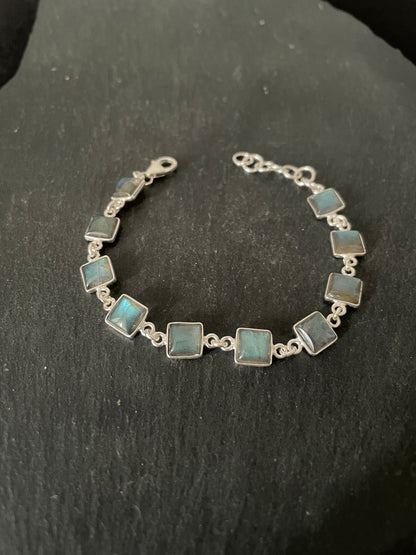 Labradorite and Silver Square Bracelet image 0