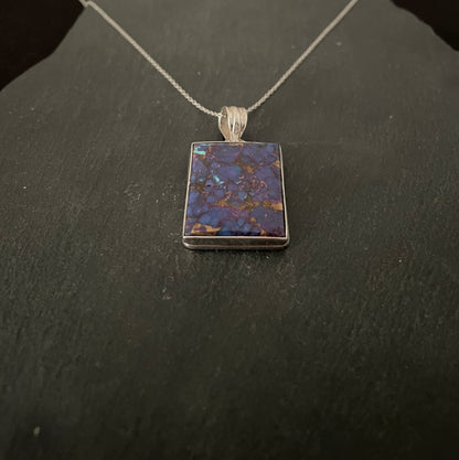 Rectangle Purple Mohave Turquoise Pendant image 1