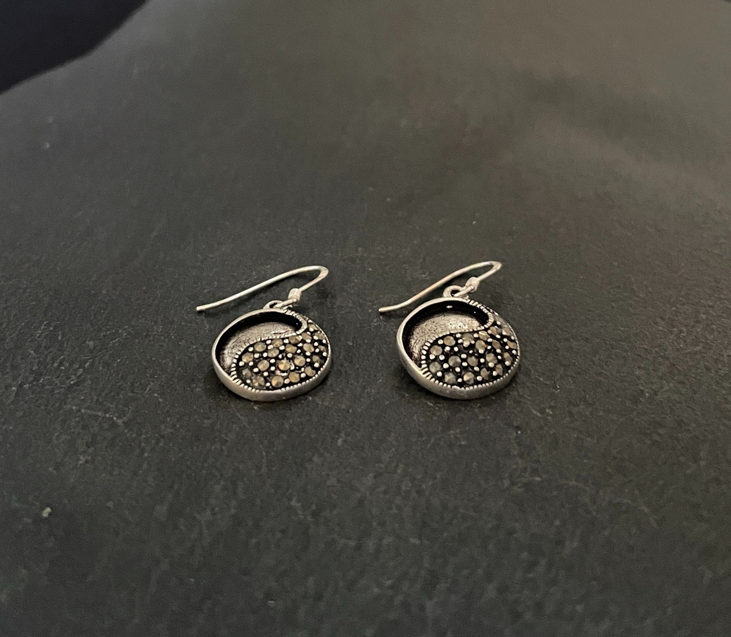 Round Marcasite Earrings image 1