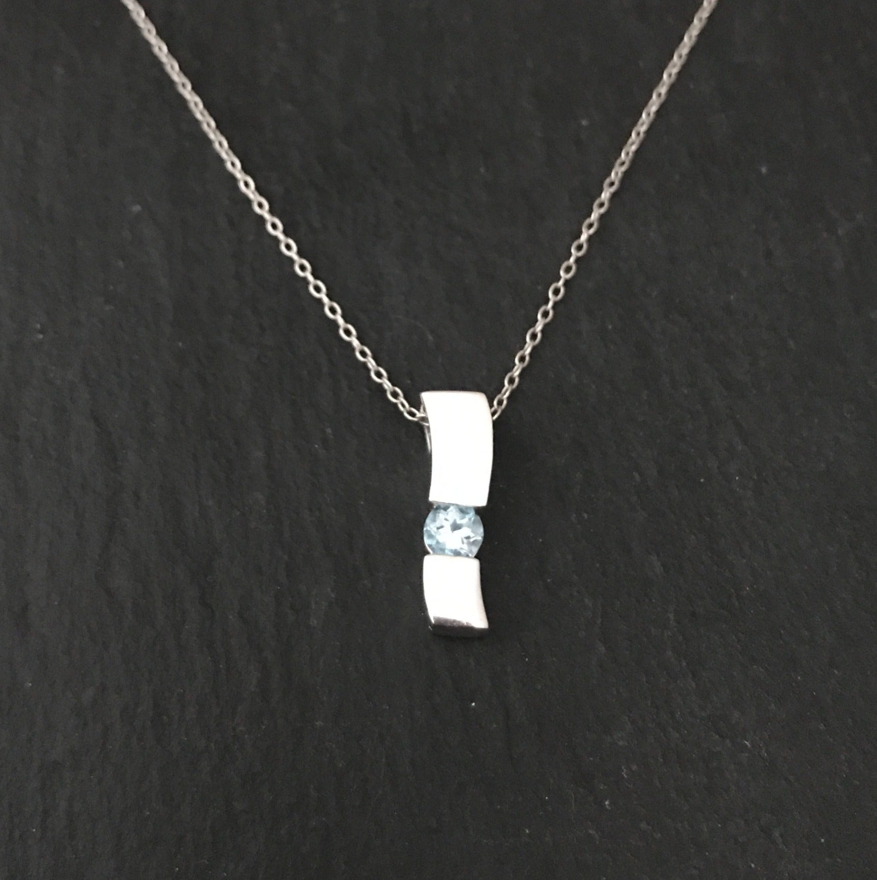 Blue Topaz and Silver Pendant image 2