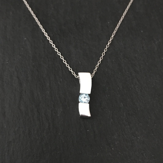 Blue Topaz and Silver Pendant image 2