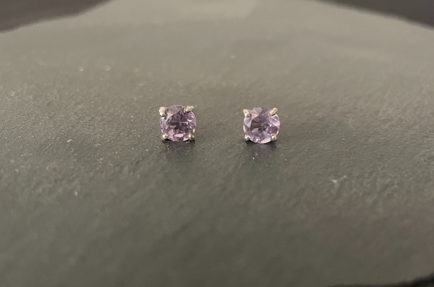 Amethyst Round Stud Earrings image 0