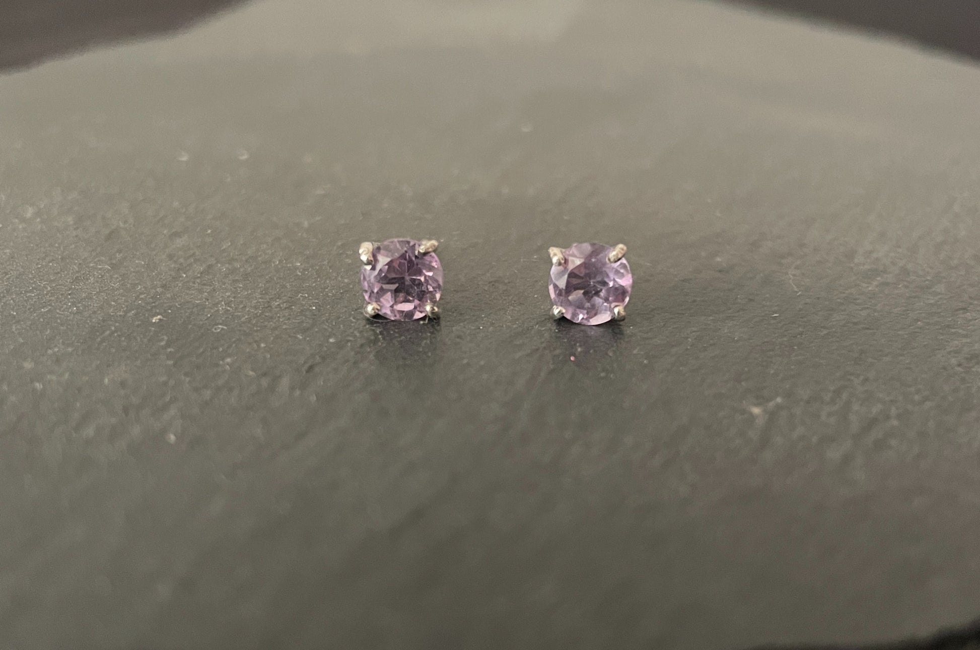 Amethyst Round Stud Earrings image 0