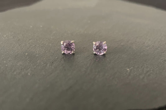 Amethyst Round Stud Earrings image 0