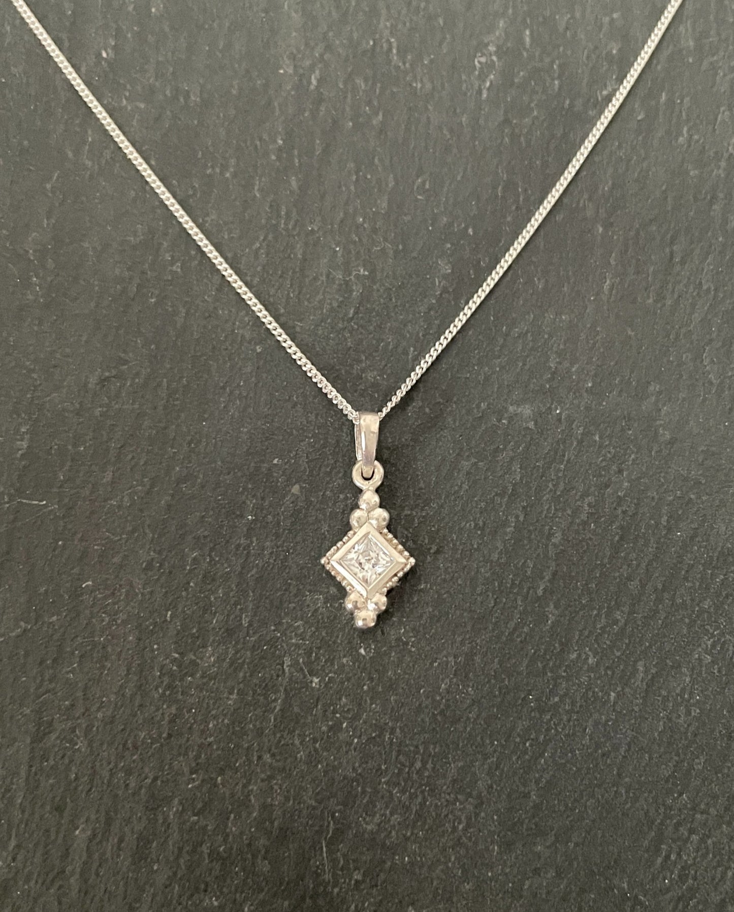 Cubic Zirconia Diamond Shaped Pendant image 0