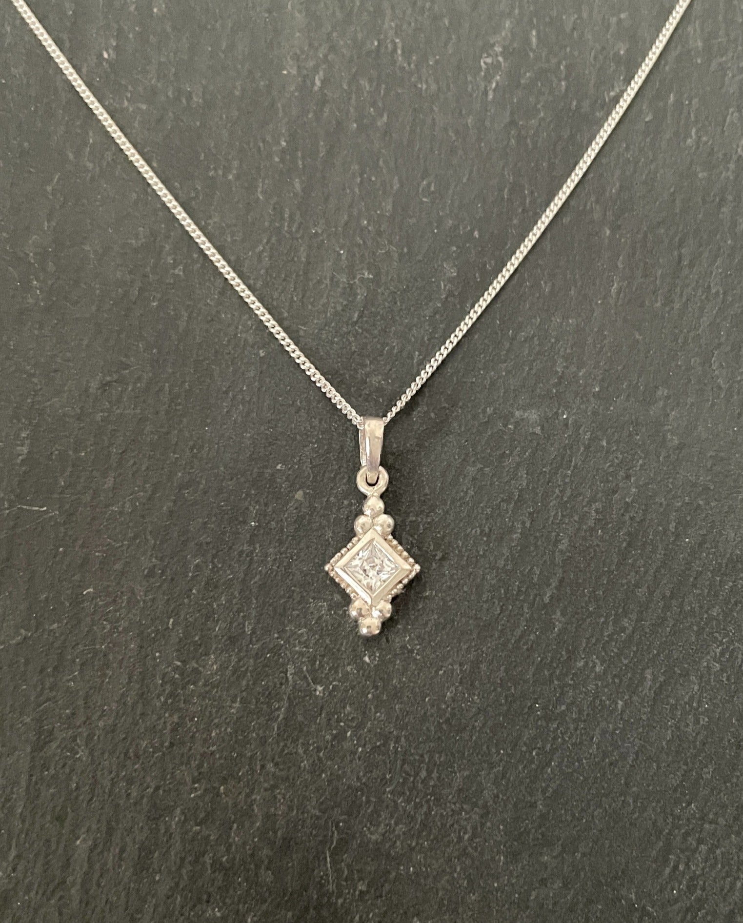 Cubic Zirconia Diamond Shaped Pendant image 0