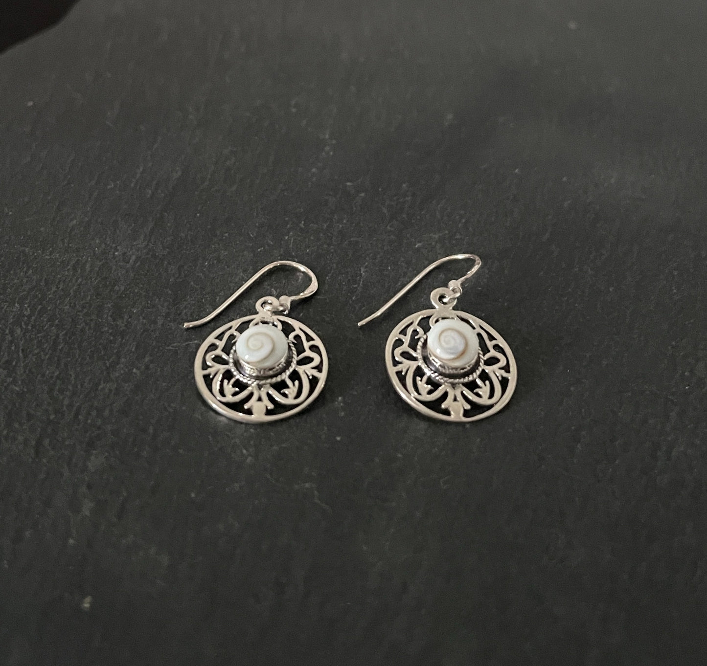 Round Shiva Shell Earrings image 1