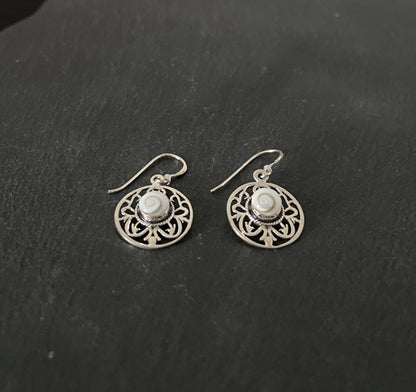 Round Shiva Shell Earrings image 1