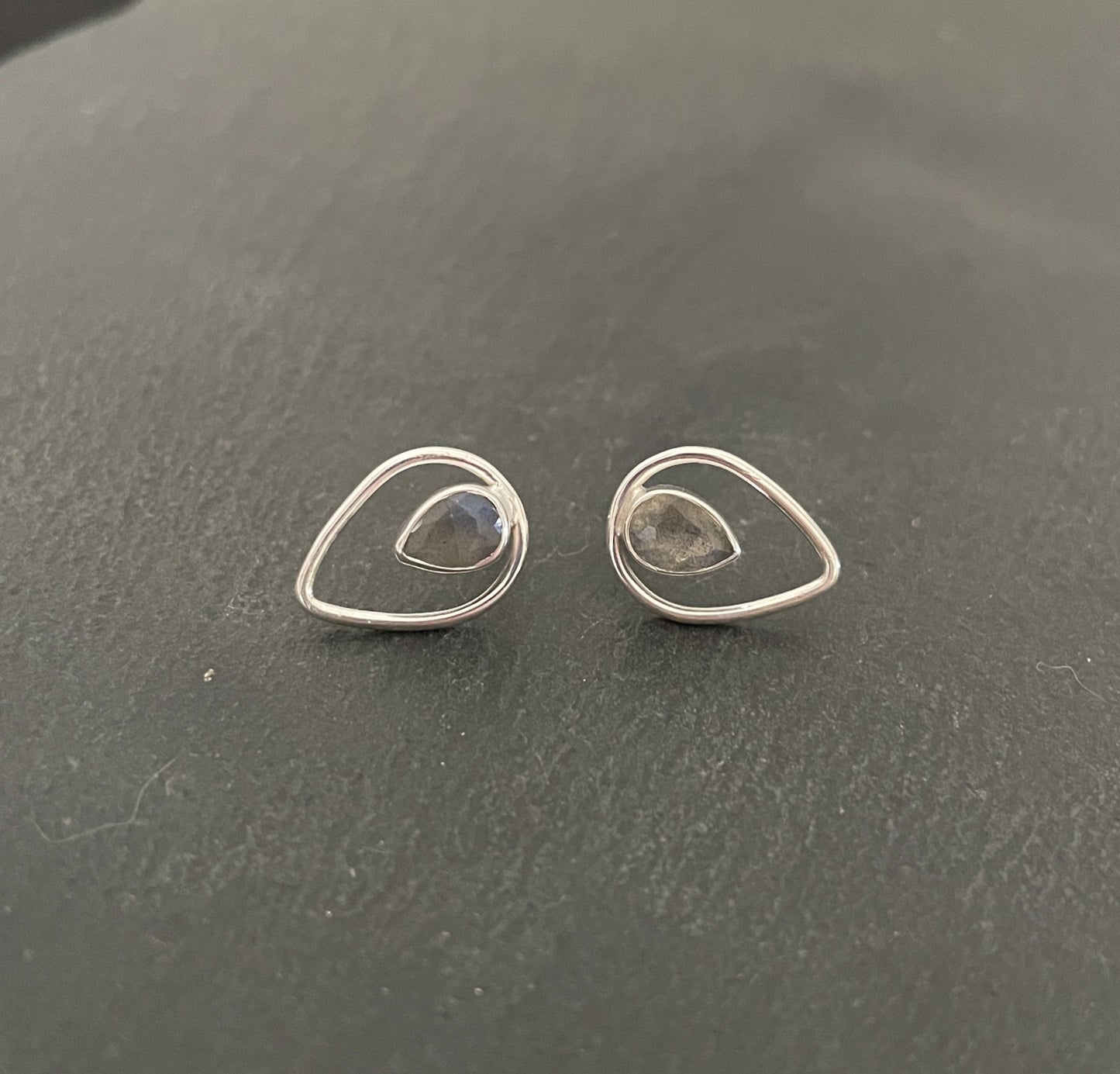 Labradorite Teardrop Stud Earrings image 0