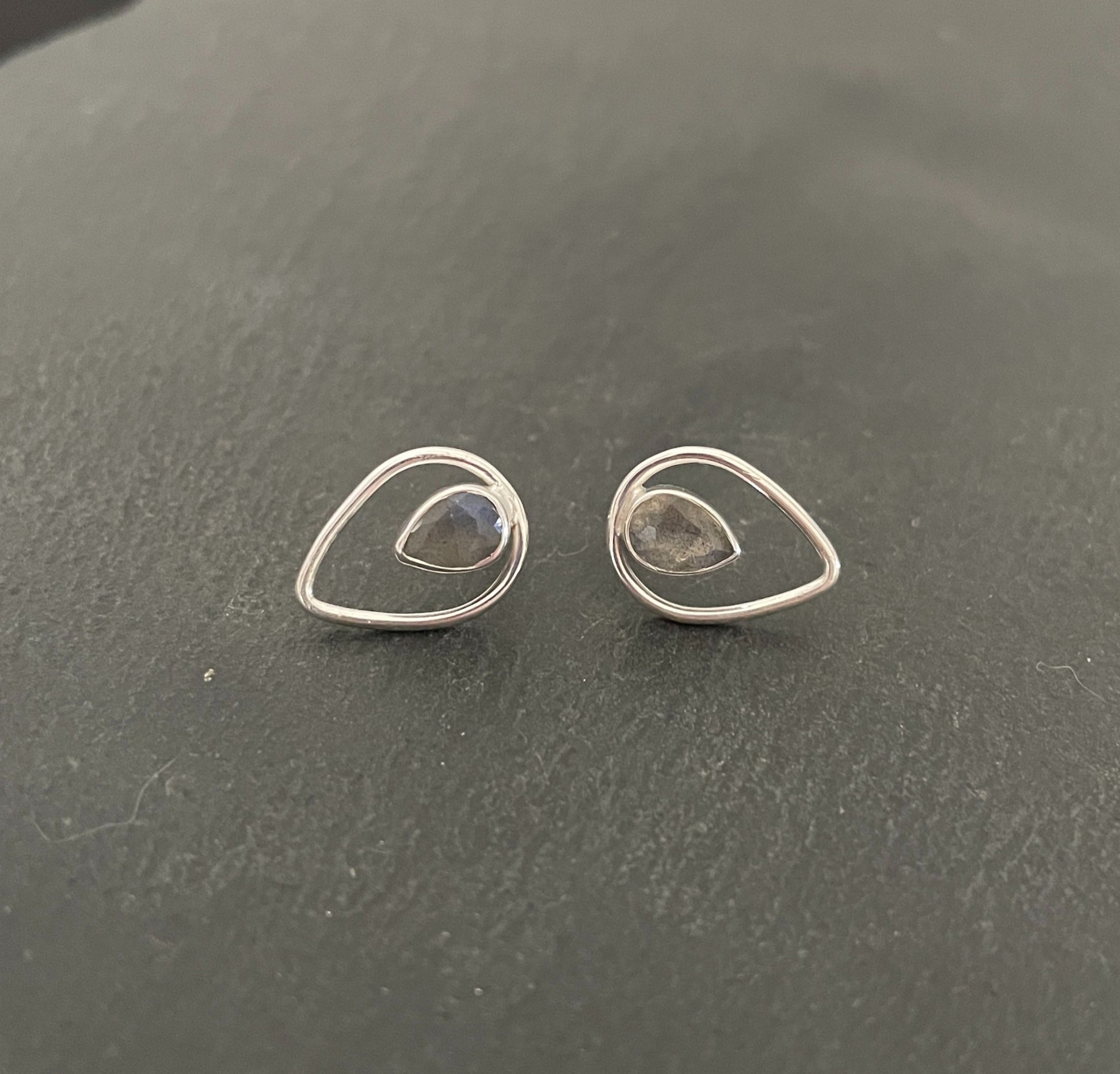 Labradorite Teardrop Stud Earrings image 0