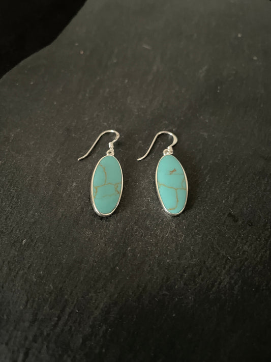 Oval Turquoise Earrings image 1