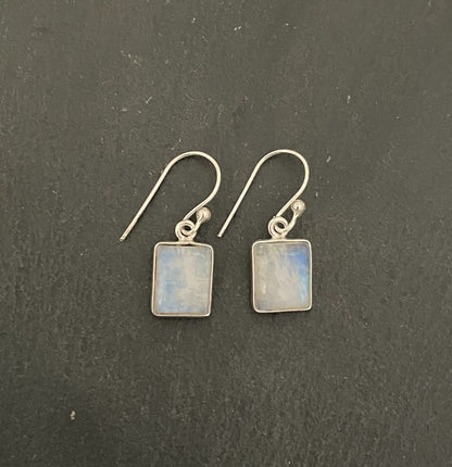 Moonstone Rectangle Earrings image 0