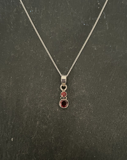 Two Stone Round Garnet Pendant image 0