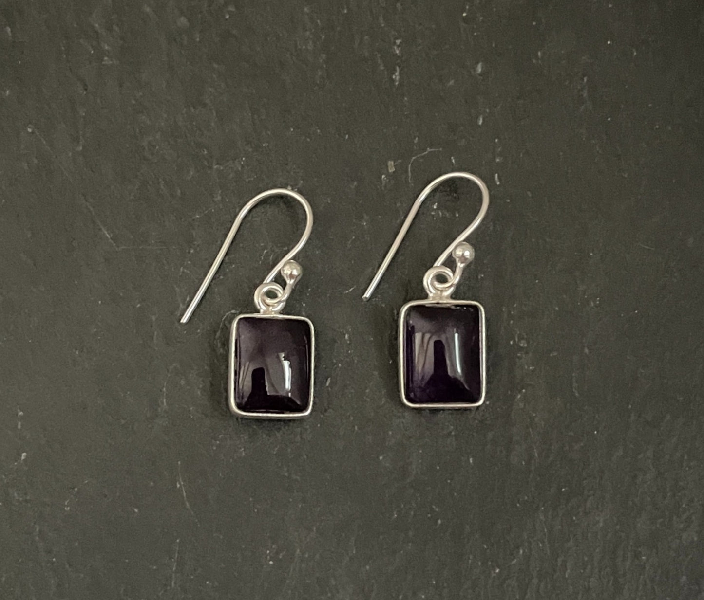 Amethyst Rectangle Earrings image 0