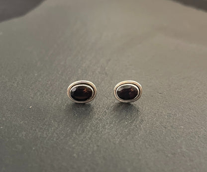 Oval Smokey Quartz Stud Earrings image 0