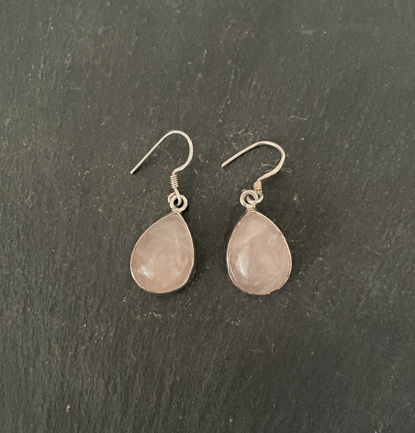 Rose Quartz Teardrop Earrings image 0