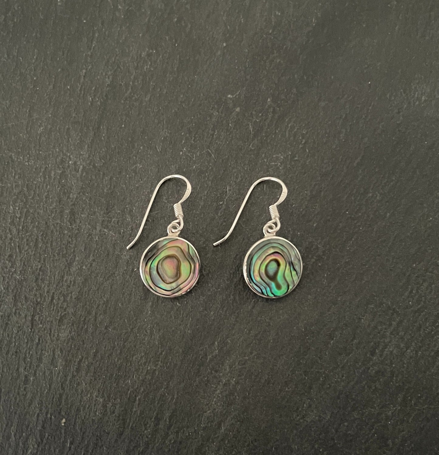 Round Paua Shell Earrings image 0