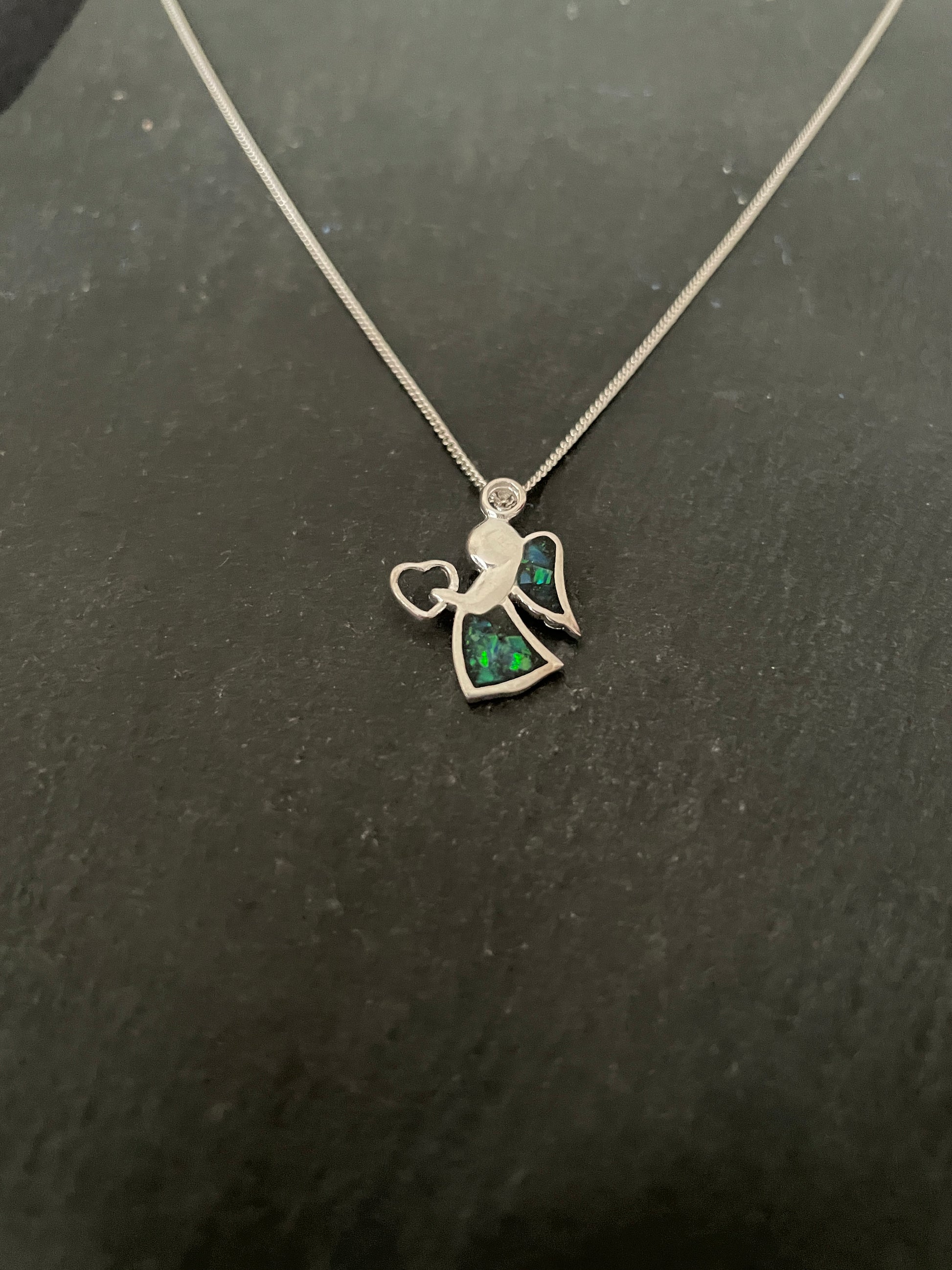 Synthetic Opal Angel Pendant image 1