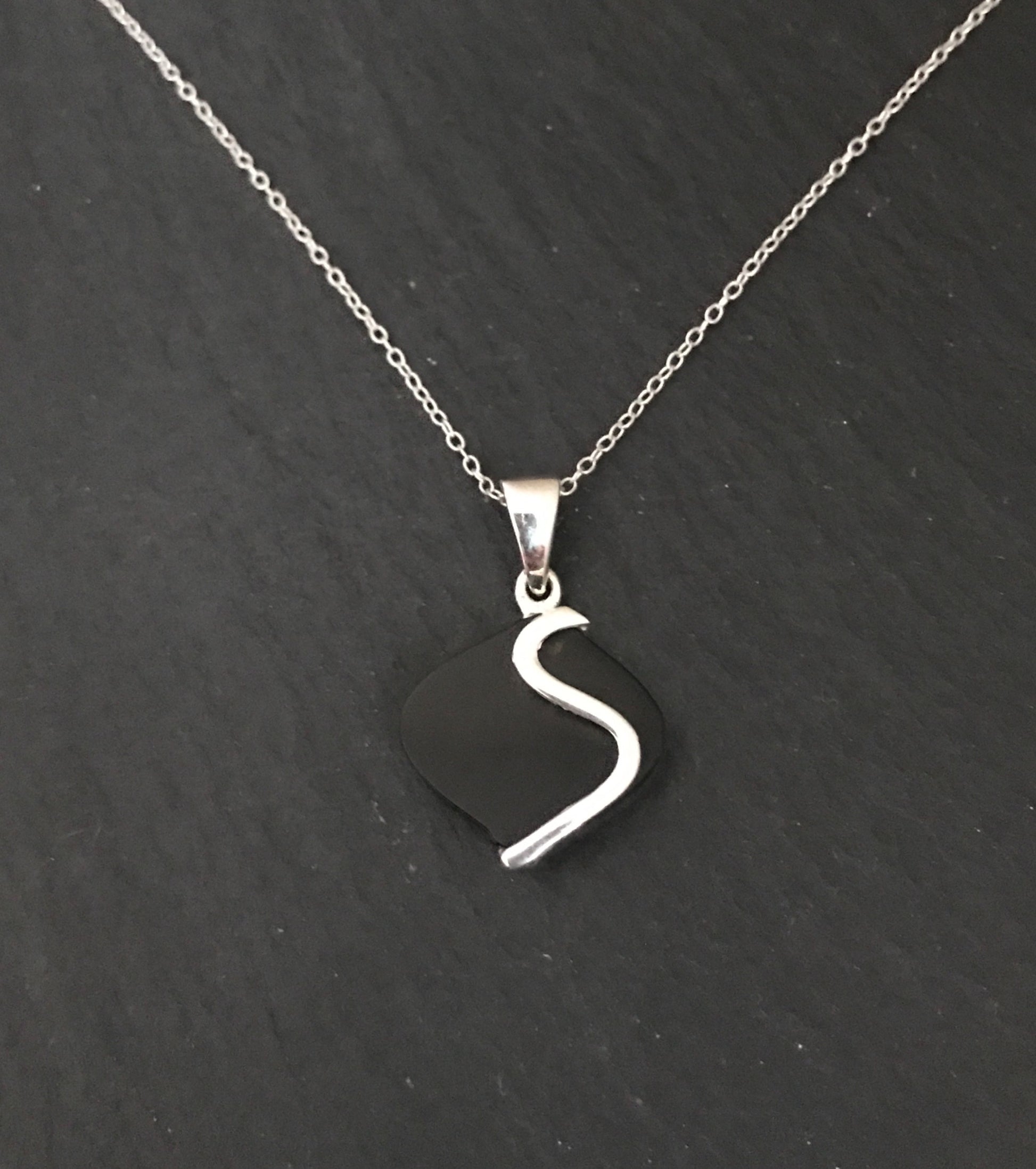 Black Onyx and Silver Pendant image 0