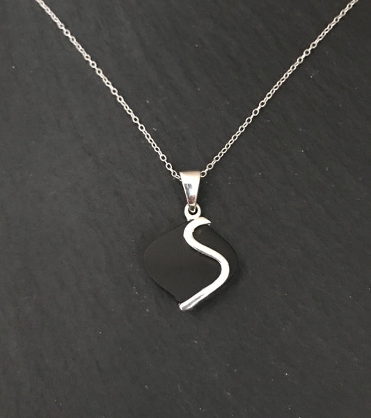 Black Onyx and Silver Pendant image 0