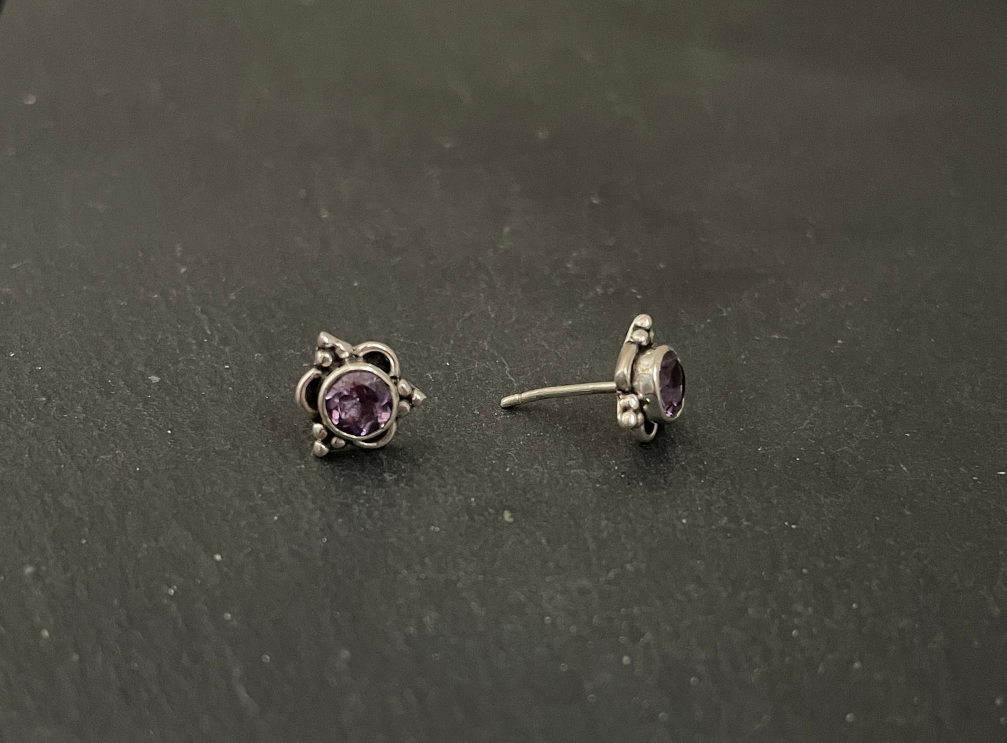 Amethyst Stud Earrings image 1