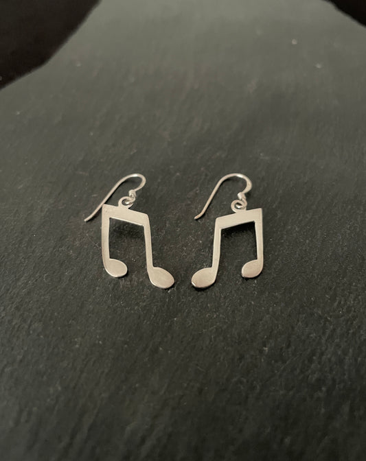 Silver Music Symbol Earrings image 1