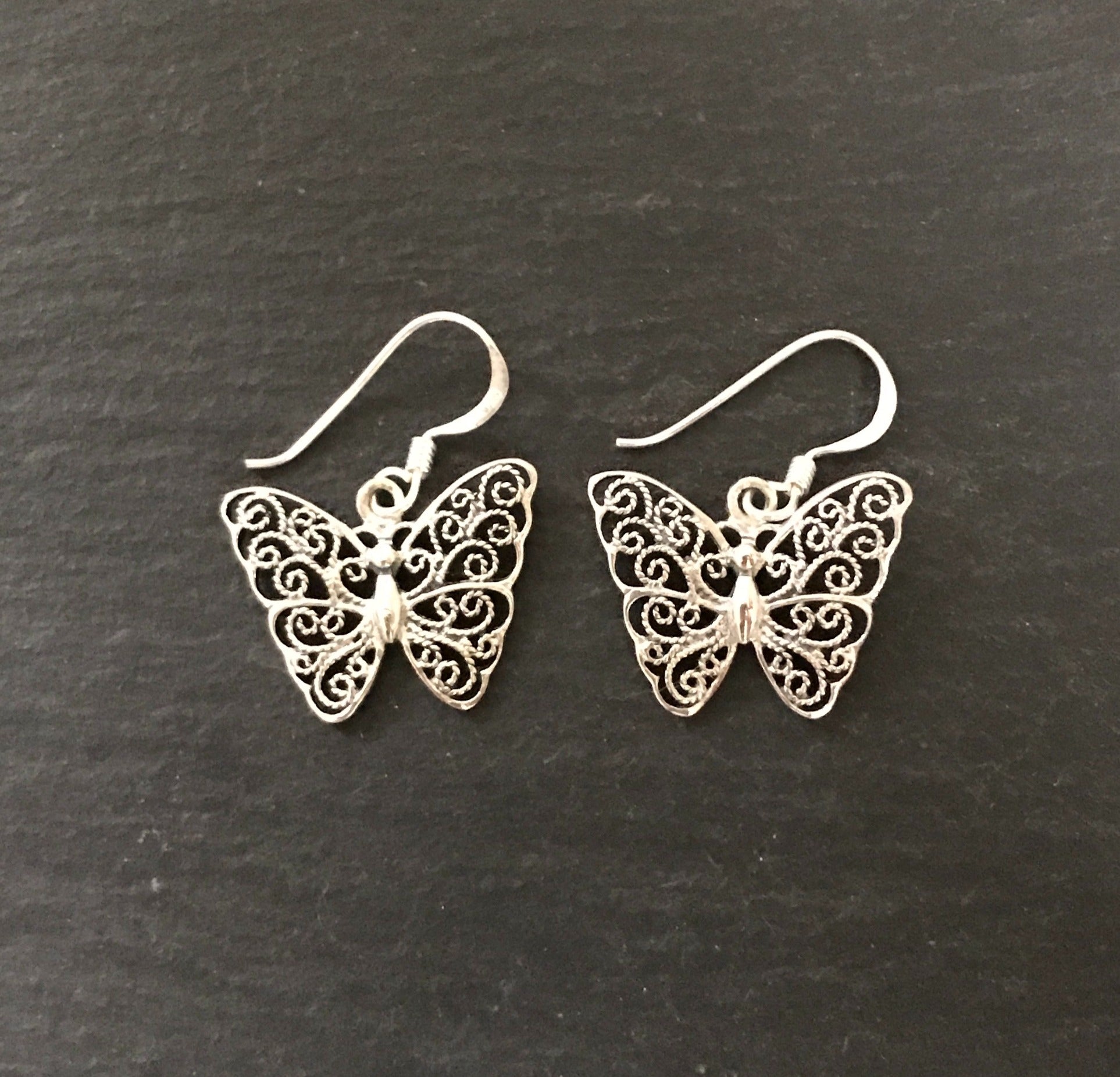 Silver Butterfly Earrings image 0
