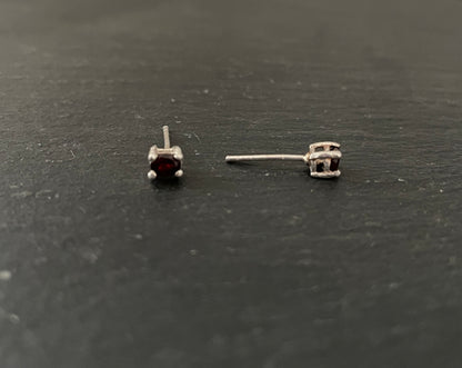 Small Garnet Oval Studs image 1