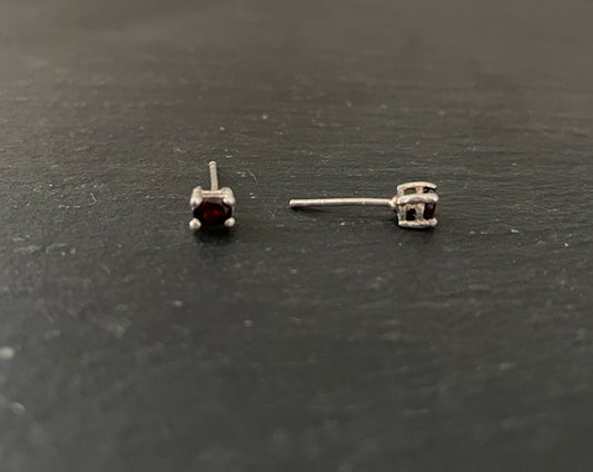 Small Garnet Oval Studs image 1