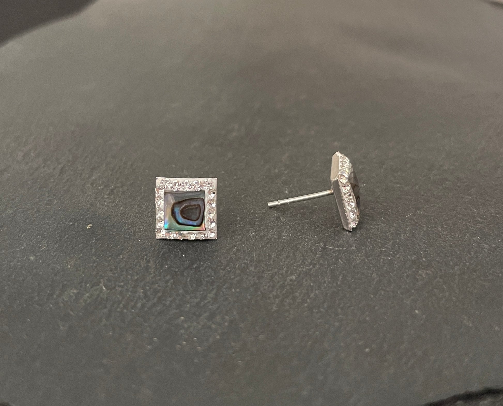 Paua Shell and Cubic Zirconia Studs image 1