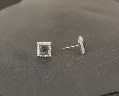 Paua Shell and Cubic Zirconia Studs image 1
