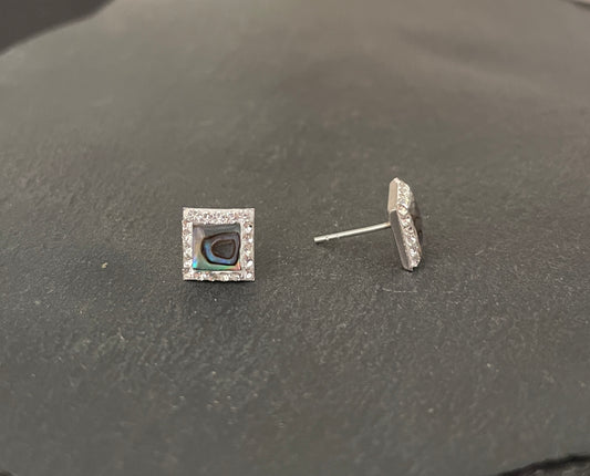 Paua Shell and Cubic Zirconia Studs image 1