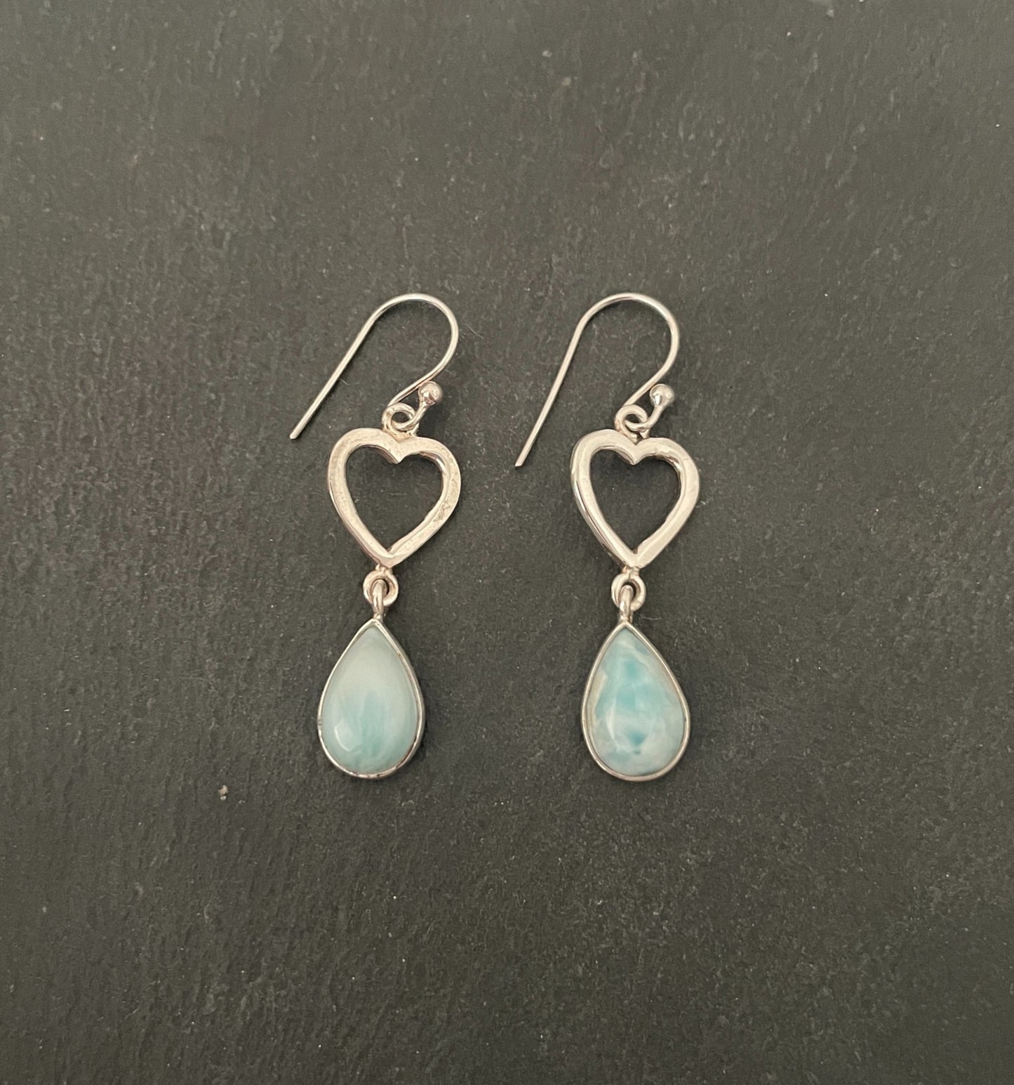 Larimar Heart Earrings image 0