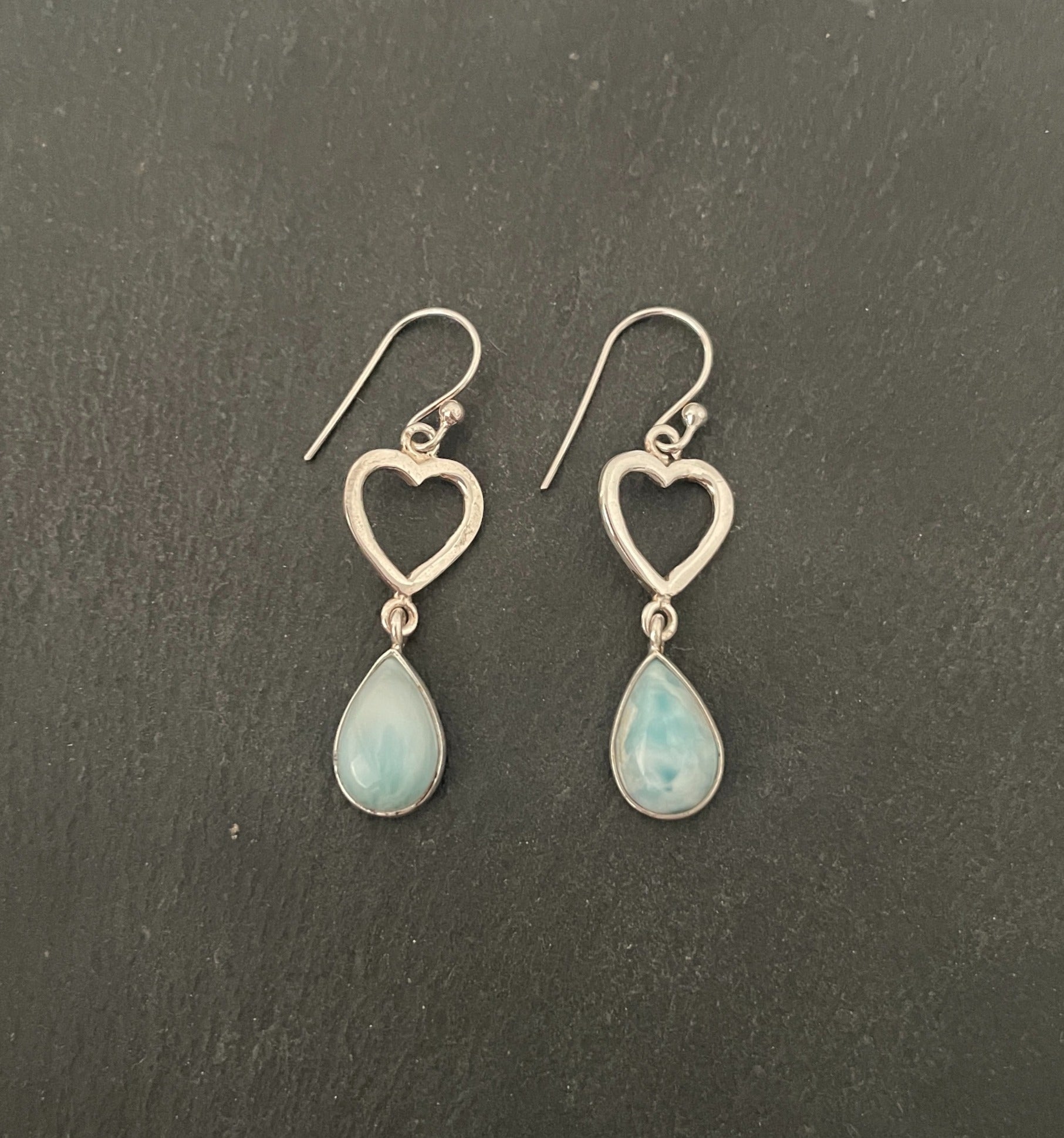 Larimar Heart Earrings image 0