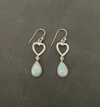 Larimar Heart Earrings image 0