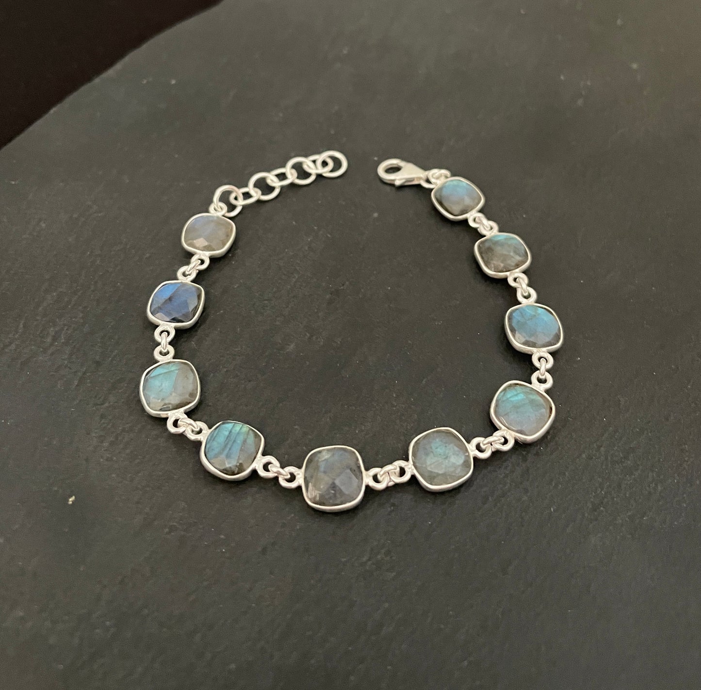 Labradorite and Silver Square Bracelet image 0