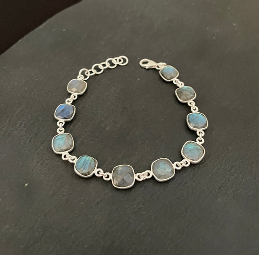 Labradorite and Silver Square Bracelet image 0