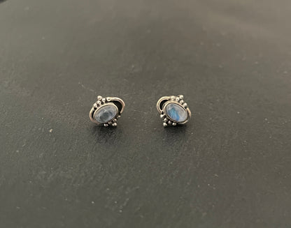 Moonstone Oval Stud Earrings image 0